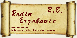 Radin Brzaković vizit kartica
